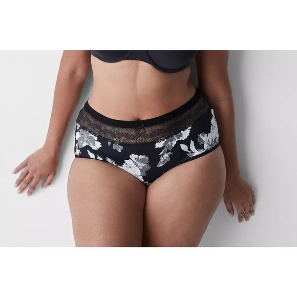 Lane Bryant Cacique Cotton Full Brief Panty With Lace Waist 26/28 - Picture 1 of 3